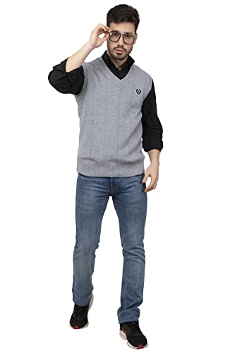 Image of Kvetoo V Neck Sleeveless Winter Wool Sweater for Men