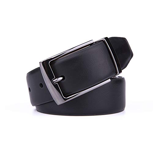 vegan leather belt - Men's Vegan Reversible Belt Gunmetal Buckle Black/Tan 36/38