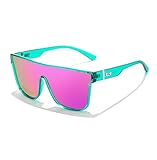 FEISEDY Sunglasses for Women Men, Fashion Mirrored Single Lens, Driving Beach Sunnies UV400 Shades B2996 Mint/Purple