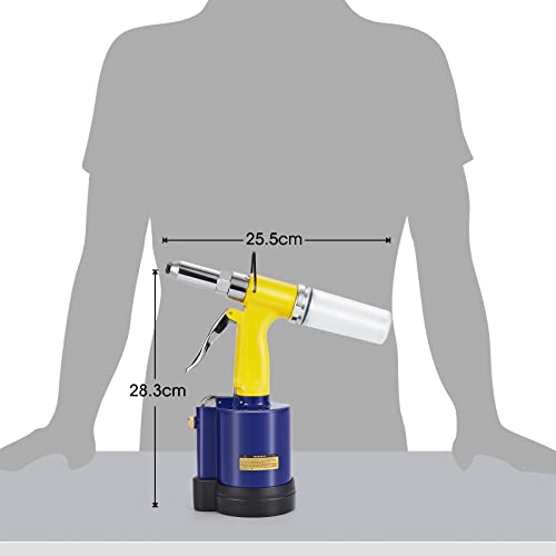 Rzx Pneumatic Tool Air Riveter - 3/32", 1/8", 5/32", 3/16" And 1/4" Capacity With 50Pcs Open End Blind Rivet (1) #TOP3