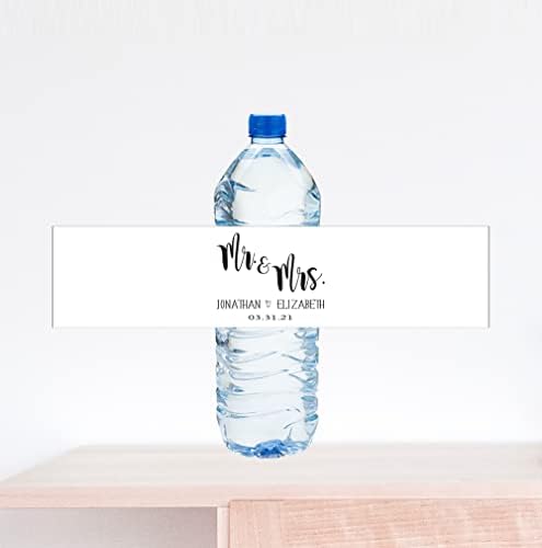 Amazon.com: Mr & Mrs Personalized Water Bottle Label : Home ...