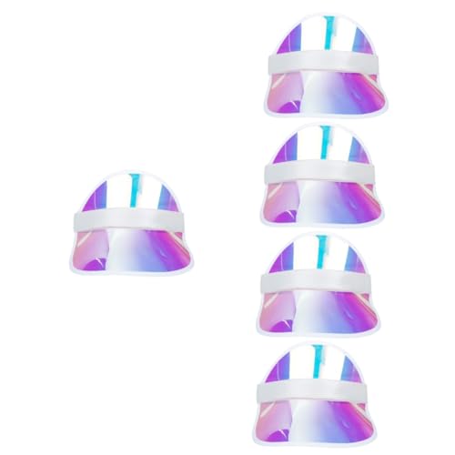 Chapeaux pour femmes en PVC rose transparent avec visière de protection
