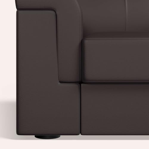 Image of Interio by Godrej Sofa Greta 2 Seater Synthetic Leather Sofa for Living Room, 1-Year Warranty, Solid Wood, Coffee Brown