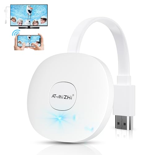 AT-Mizhi Wireless HDMI Dongle TV 4K Wireless Smart Media Player Streaming Pantalla Casting para Miracast/iOS/Mac OS/Airplay/Android/Windows/DLNA, a HDTV, monitor, proyector
