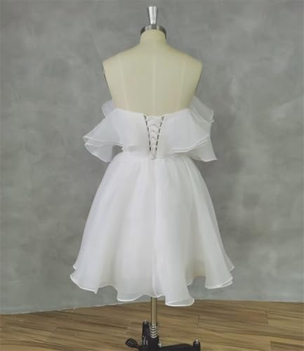 Romantic Tulle Short Mini Ruffles Homecoming Gowns Off The Shoulder Lace Up Back Party Dress 20244