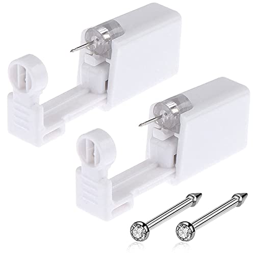 Lyuxzad Nose Piercing Gun - 2 Pack Self Nose Piercing Kit Unit Disposable Nose Piercing Gun with...