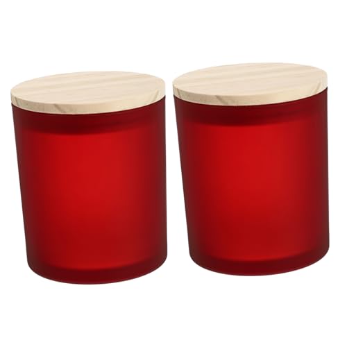 Ciieeo 2pezzi Tazze Portacandele in Vetro Aromaterapia Con Copertura Contenitori Vuoti Per Candele Profumate Decorazioni Romantic Home e Te