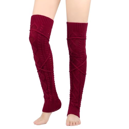 Image of Leg Warmers,Knitted Crochet Boot Socks Warm Thigh High socks for Womens Girls