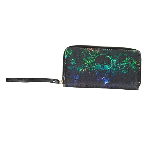 1 pz Portafoglio Colorato Cranio Borsa Cambia Monete Borse da Lunga Contanti Comodo Sacchetto di Immagazzinaggio di Soldi di di donna