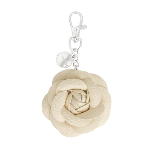 Caprese Rose Flower Purse Hook & Bag Charm for Handbags | 2-in-1 Detachable PU Floral Table Hanger & Accessory | Holds up to 7 kg (Beige)