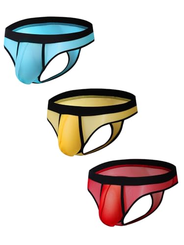 Men's Thong Underwear - Sheer Mesh T-Back Breathable & No Squeeze Design for Gym & Daily Wear