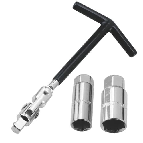 EIHI Llave de bujías para coche y moto/Llave de bujías ajustable/Destornillador 16mm,21mm,Llave de bujías universal para coche y moto,para quitar bujías(Negro)