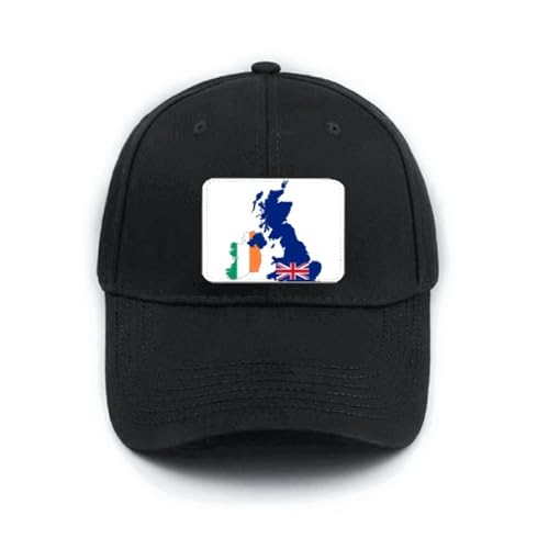 Casquette de baseball noire Irlande réglable pour homme et femme