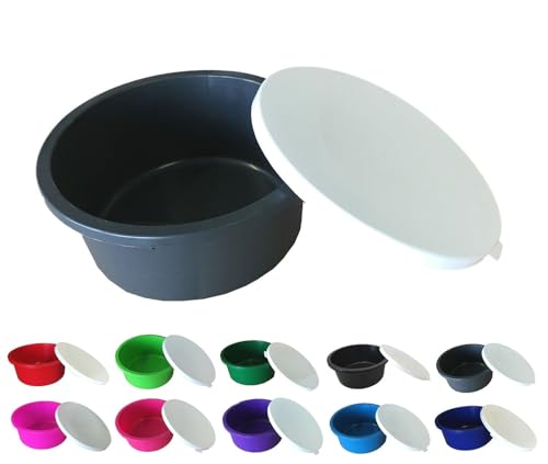 NETPROSHOP Müsli Schale 2 Liter Schüssel mit weißem Deckel Lebensmittelecht, Farbe:Anthrazit