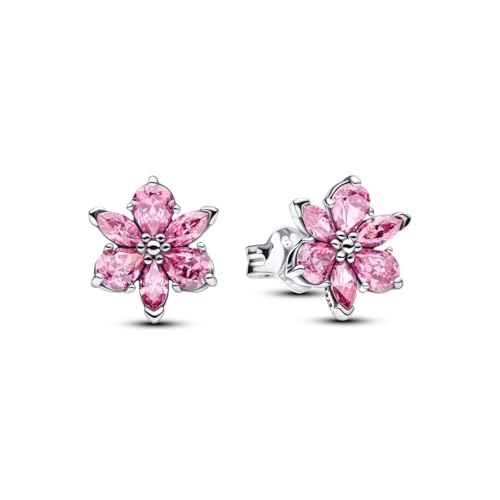 Boucles d'oreilles fleur rose en argent pour illuminer vos tenues de soirée