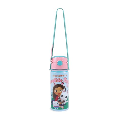 Gabbys Dollhouse Trinkflasche, Mehrfarbig, 600 ml, Aluminium, fĂĽr Schule und Freizeit