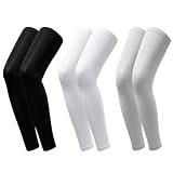 Lwezgi 3 Paar Beinlinge Radsport Herren,UV Sonnenschutz Beinlinge Leg Sleeve,Bequem und Atmungsaktiv,Beinärmel für Radfahren und Laufen,Unisex(Schwarz,Weiß,Grau)