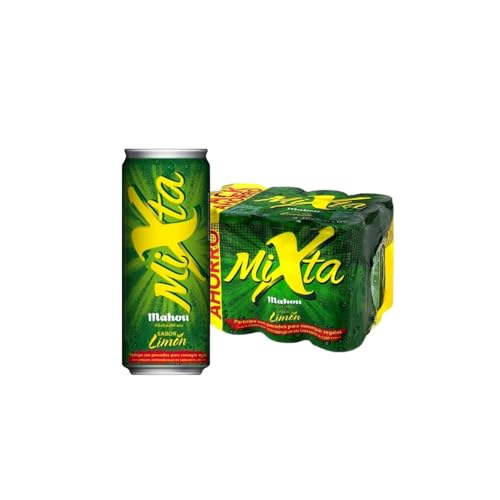 UBOON - Mixta, Combinación de Cerveza Mahou 5 Estrellas Con Limón, Sabor Ligero y Refrescante, 0,9% de Alcohol, Pack de 12 Latas x 33 cl