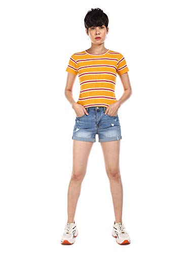 Image of SUGR Basics Women's Striped Regular Fit T-Shirt