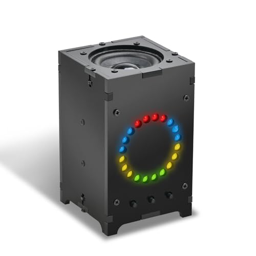 ICrduioo DIY Löten Bausatz Bluetooth Lautsprecher Kit mit LED Spectrum, Mini Heimstereo Sound Verstärker Lautsprecherbox Elektronik Bausatz Lötprojekt