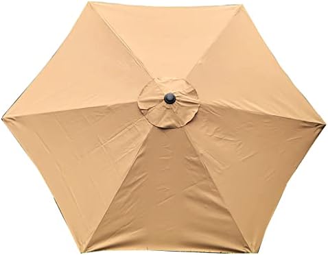 BELLRINO DECOR Replacement Light Coffee/Tan STRONG & THICK Umbrella Canopy for 9ft 6 Ribs (Canopy Only)