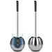 2 Pack Toilet Brush and Holder, IXO Rust-Resistant Toilet Brush with 304 Stainless Steel Long Handle, Toilet Bowl Cleaner Brush for Bathroom Toilet-Ergonomic,Durable