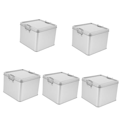 Caja de dulces y botes de galletas de hojalata PRETYZOOM pack de 5 cajas de repostería 2