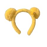 Nereds Gelbes Plüsch-Bär-Ohren-Haarband, realistische Tierohren, Stirnbänder für Halloween und Weihnachtsfeier