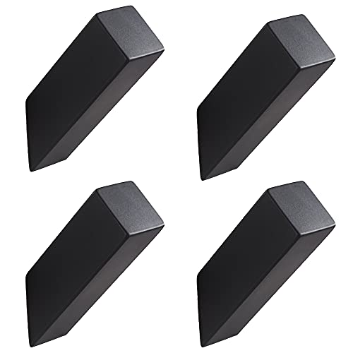 YJ YANJUN Black Towel Hooks for Bathroom 4 Pack Wall Mounted Stainless Steel Robe Clothes Hook for Bath Kitchen Matte Black
