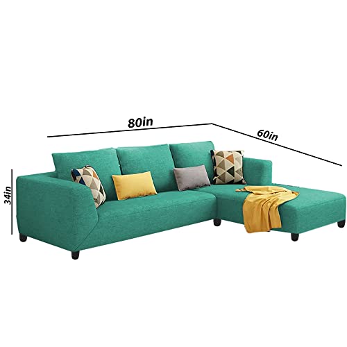 Image of Casaliving Minta Seater L Shape Sofa Set for Living Room (Turquise, 4S-RHS)