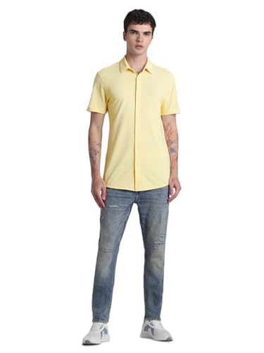 Image of JACK & JONES Men's Cotton Solid Slim Fit Shirt
