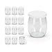 Rekean - Pot de Yaourt en Verre avec couvercles à Clipser Blancs étanche pour yaourtières et cuiseurs - Lot de 12 - Fabrication Française - capacité 143 ML