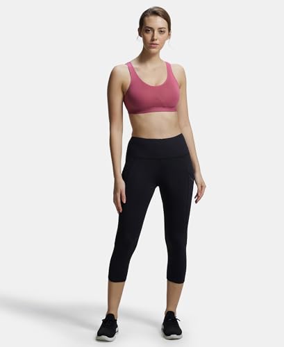 Image of Jockey 1376 Women Super Combed Cotton Elastane Active Bra | Wirefree | Non Padded | Full Coverage Slip-On with Wider Straps | Fabric
