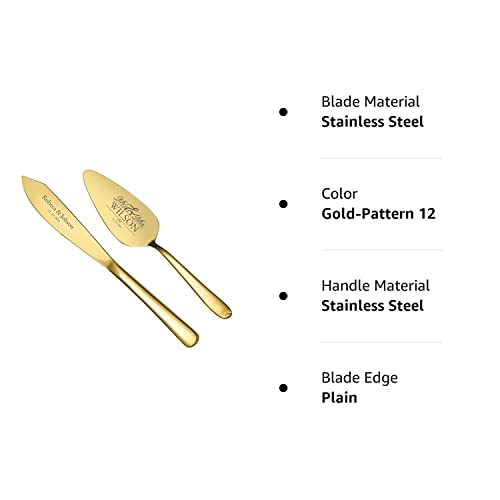 Aw Bridal Personalized Gold Cake Cutting Set For Wedding, Stainless Steel Cake Knife Gold Pie Server Gift For Parties, Receptions, Birthdays//Dk2201Cpp04// #TOP6