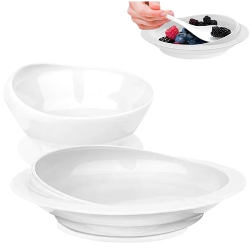 Spill Proof Scoop Plate & Bowl with Non‑Skid Base