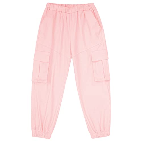Jhaoyu Kids Boys Girls Cargo Pants Jogger Elastic Waist Multi-Pockets Dance Hip Hop Hiking Athletic Trousers Sweatpants3
