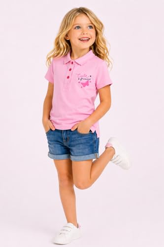 Image of DYCA by Bodycare Girls Polo Neck Half Sleeves T-Shirt, Cotton Printed Tshirt, Everyday Wear T Shirt (Print May Vary)