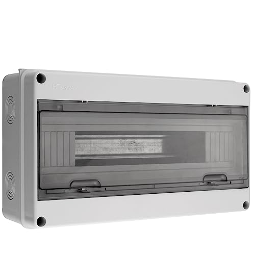 EYPINS Exposed Distribution Box, with one Row of 18 Module Exposed Distributor Waterproof Exposed Fuse Box