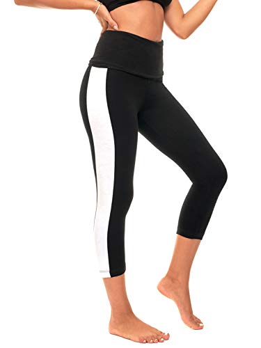DEAR SPARKLE Fold Over Yoga Pants for Women Cotton Leggings Foldover High Waist