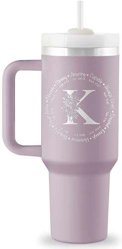 Christian Gifts for Women, Religious Gifts for Women, Monogrammed 40 oz Engraved Tumbler, Spiritual Inspirational Gift Faith based gift Bible Gift, Christian Tumbler for Woman, Initial Christian Cup