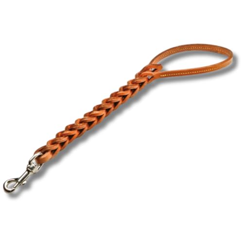 Pet's Market - Guinzaglio tripla treccia in cuoio con gancio per cane taglia piccola media grande disponibile in diverse misure (50 cm)