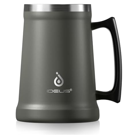 Ideus Insulated Beer Stein with Large Grip Cover