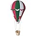 BRACO - Heißluftballon, Dekoration für Babys - Hängedekoration für Zuhause - Farbe Grün, Rot und Weiß, aus EVA-Gummi, Polyspan, Karton und Schaft