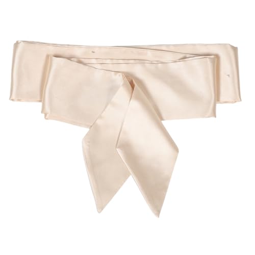 BESPORTBLE Women'S Silk Sash Belt For Dresses Wide Waist Tie Belt For Bridal Gowns Special Occasions And Evening Parties Beige