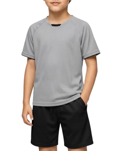 Image of Arshiner Boys Loose Athletic Set Crew Neck T-Shirt & Mesh Short 4-13 Years