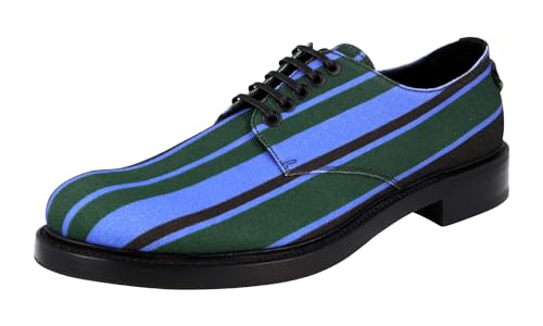 Prada Herren Blau Stoff Schnürschuhe 2EG399 45 EU/UK 11