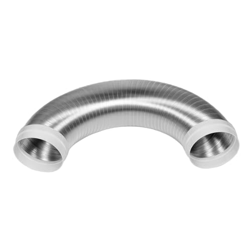 Angoily Conducto de escape de humos conducto de ventilación flexible para secadora manguera de conducto de secadora manguera de ventilación de secadora corta tubo aislado aluminio Silver