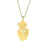 ChicLitonor Collar con Colgante en Forma de Hijo, Regalo para El Día de La Madre, Mujer, Moderno, Llamativo, con, Delicado, Regalo para Esposa Y Mad, Dorado, Individual