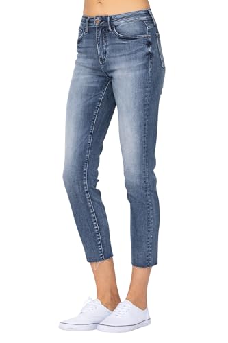 Judy Blue Women's Raw Hem High Waist Relaxed Fit Jeans2