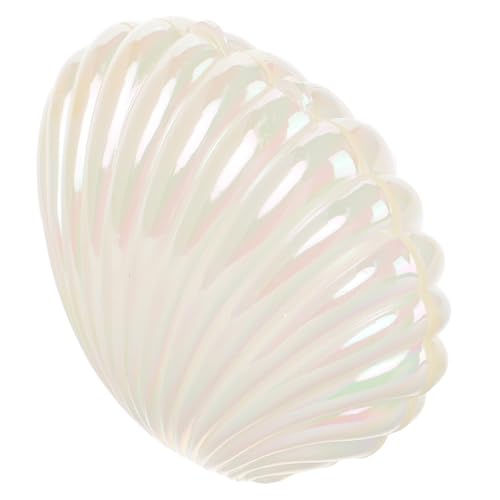 OSALADI Joyero Forma de Concha Blanco de Plástico Caja Organizadora Compacta para Pendientes y Anillos Estuche Pequeño para Almacenamiento de Joyas Escritorio Uso Doméstico y Regalos